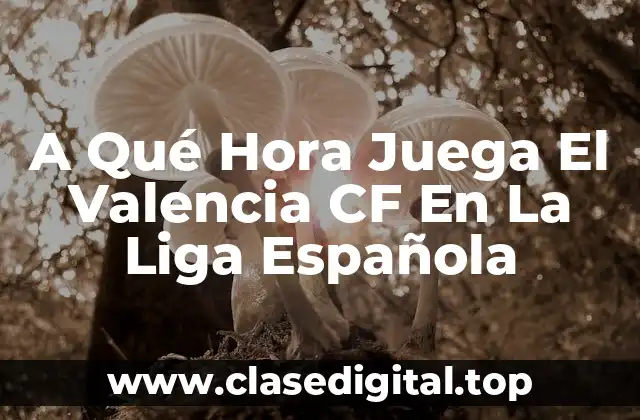 A Qué Hora Juega El Valencia CF En La Liga Española