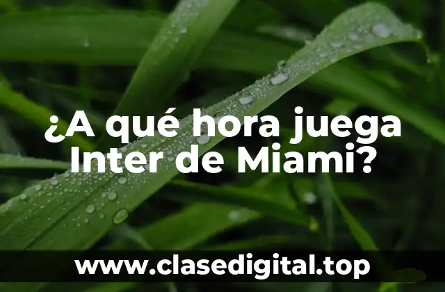 ¿A qué hora juega Inter de Miami?