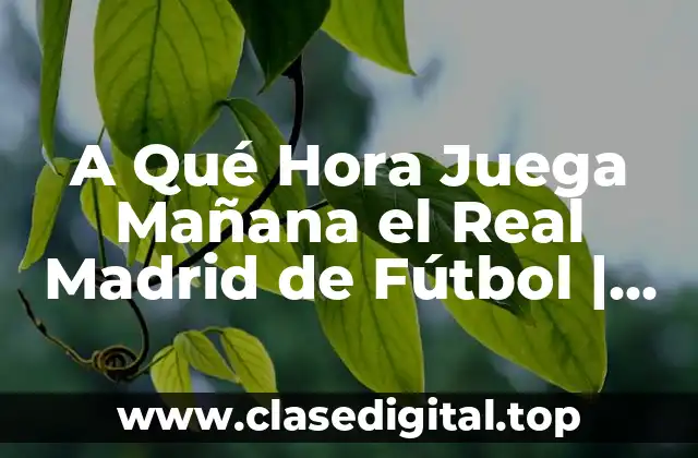 A Qué Hora Juega Mañana el Real Madrid de Fútbol | Horario del Partido