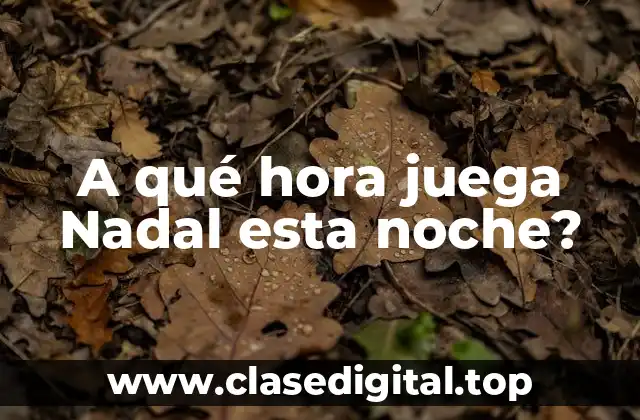 A qué hora juega Nadal esta noche?