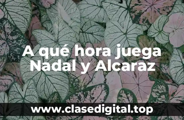 A qué hora juega Nadal y Alcaraz