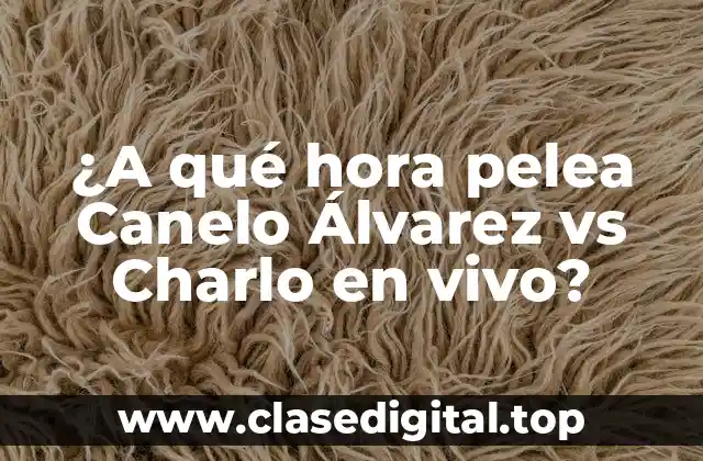 ¿A qué hora pelea Canelo Álvarez vs Charlo en vivo?