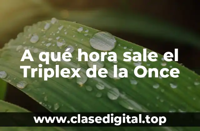 A qué hora sale el Triplex de la Once