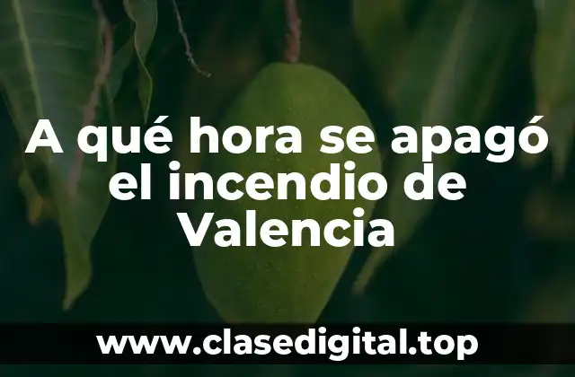 A qué hora se apagó el incendio de Valencia