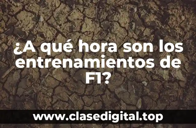 ¿A qué hora son los entrenamientos de F1?