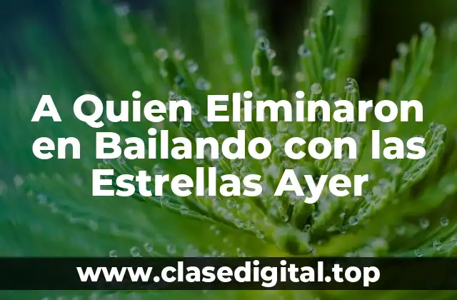 A Quien Eliminaron en Bailando con las Estrellas Ayer