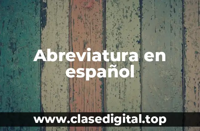 Abreviatura en español