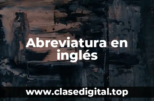 Abreviatura en inglés