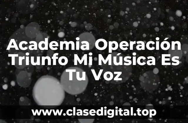 Academia Operación Triunfo Mi Música Es Tu Voz