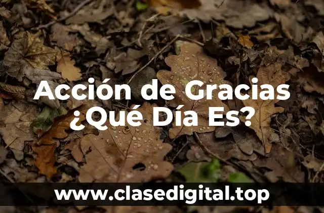 Acción de Gracias ¿Qué Día Es?