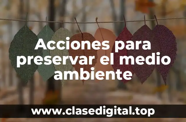 Acciones para preservar el medio ambiente