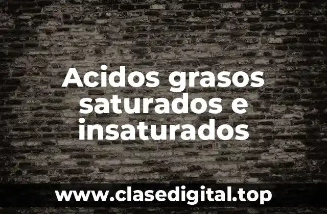 Acidos grasos saturados e insaturados