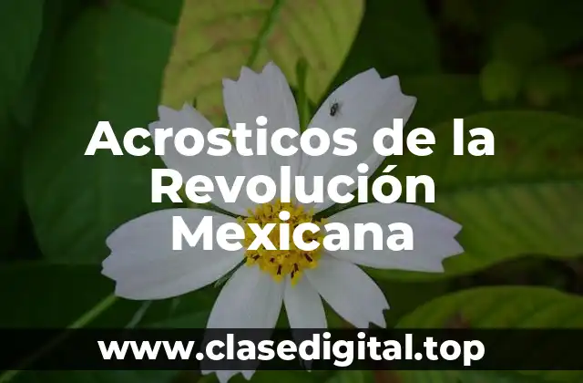 Acrosticos de la Revolución Mexicana