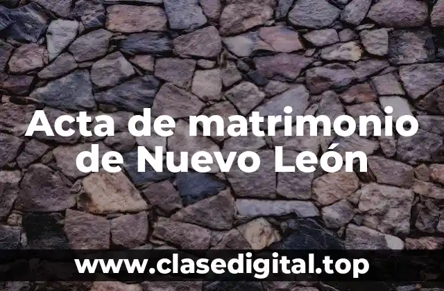 Acta de matrimonio de Nuevo León