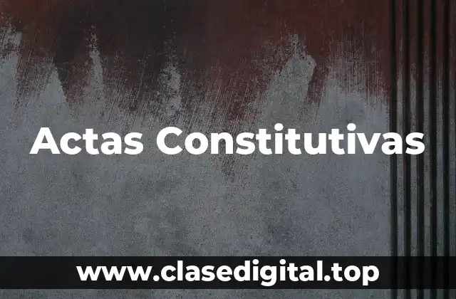 Actas Constitutivas
