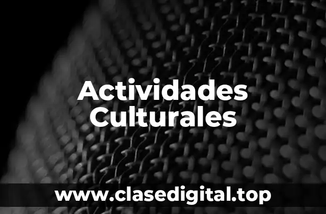 Actividades Culturales