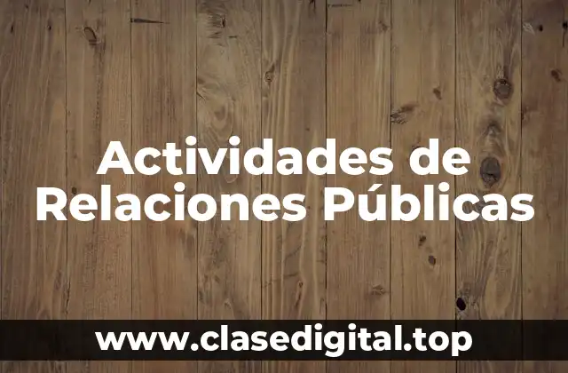 Actividades de Relaciones Públicas