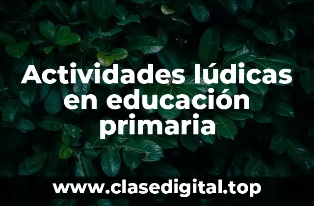 Actividades lúdicas en educación primaria