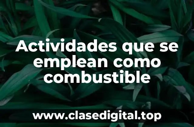 Actividades que se emplean como combustible