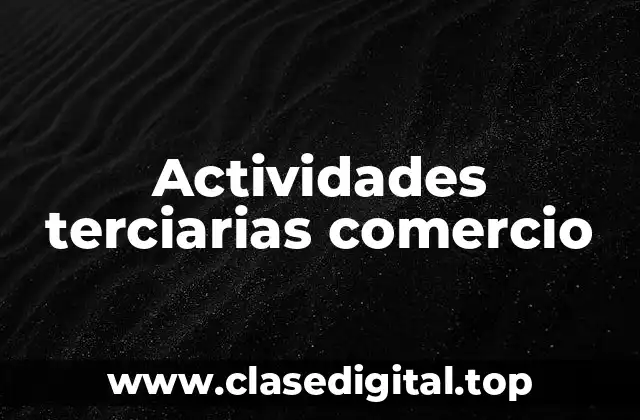 Actividades terciarias comercio
