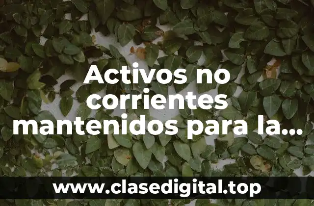 Ejemplos de activos no corrientes mantenidos para la venta