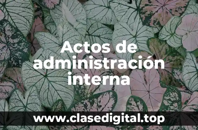 Actos de administración interna