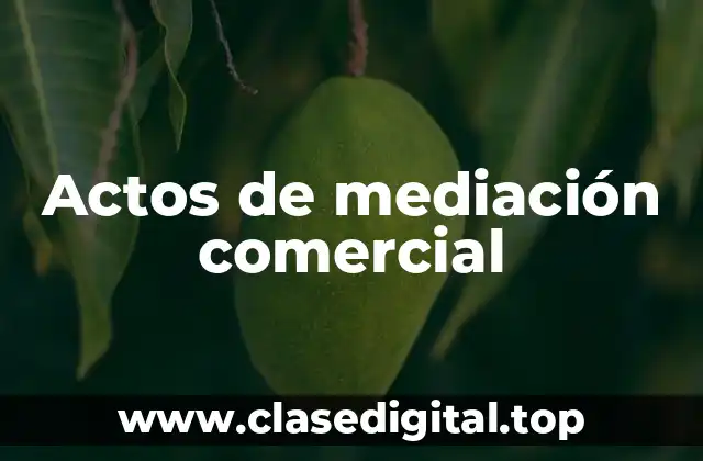 Actos de mediación comercial
