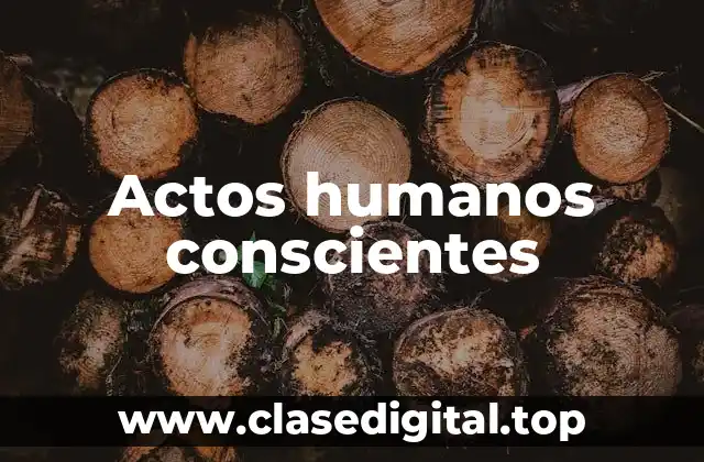 Actos humanos conscientes
