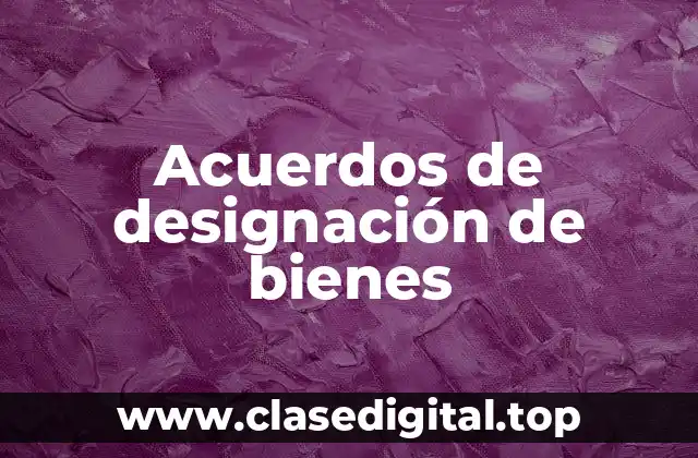 Ejemplos de acuerdos de designación de bienes
