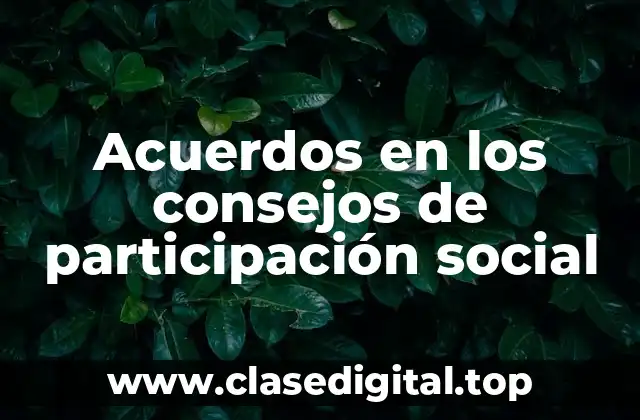 Acuerdos en los consejos de participación social