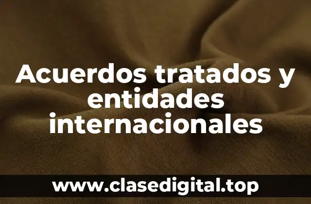 Acuerdos tratados y entidades internacionales