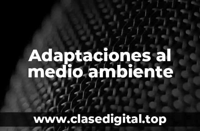 Adaptaciones al medio ambiente