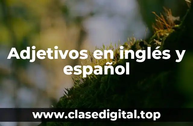 Adjetivos en inglés y español