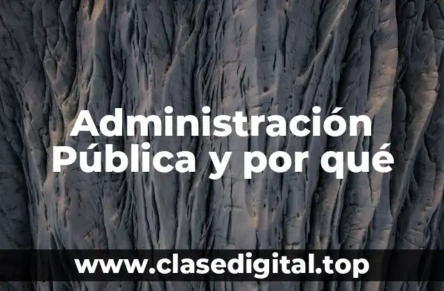 Administración Pública y por qué