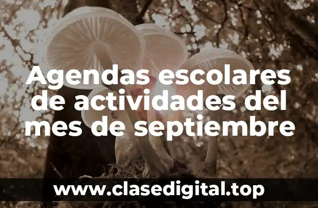 Ejemplos de agendas escolares de actividades del mes de septiembre