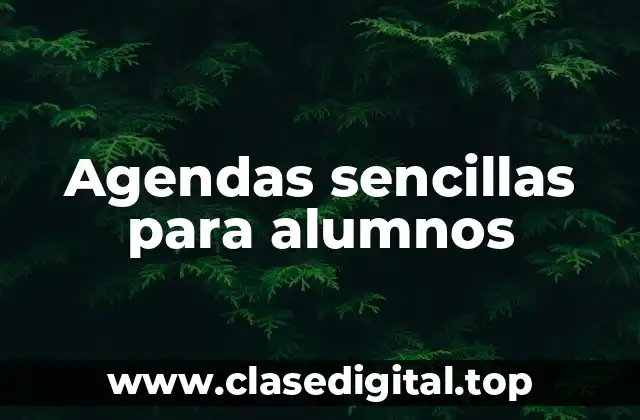 Ejemplos de agendas sencillas para alumnos