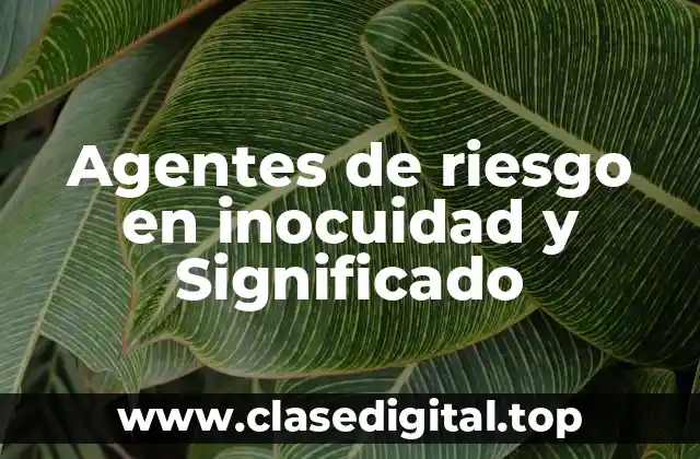 Agentes de riesgo en inocuidad y Significado