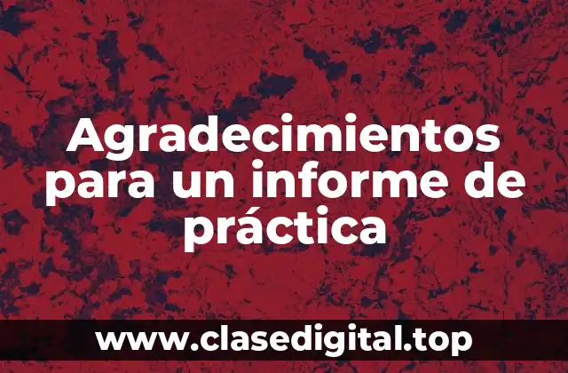 Ejemplos de agradecimientos en un informe de práctica