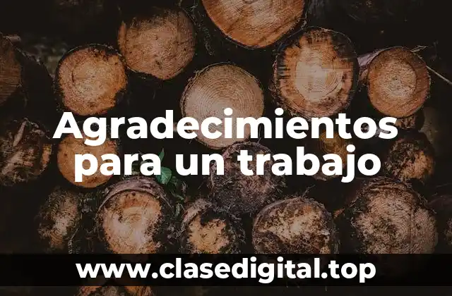 Agradecimientos para un trabajo