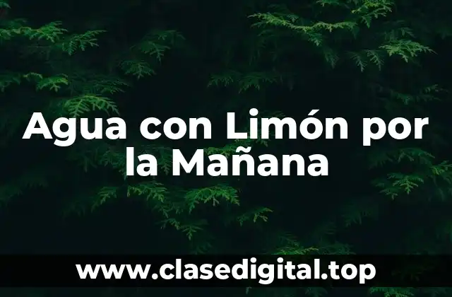 Agua con Limón por la Mañana