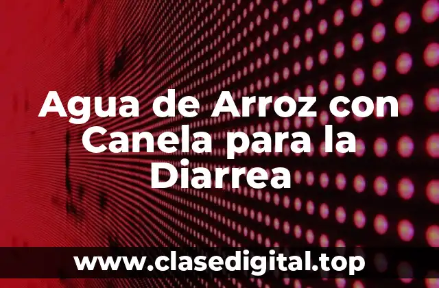 Agua de Arroz con Canela para la Diarrea