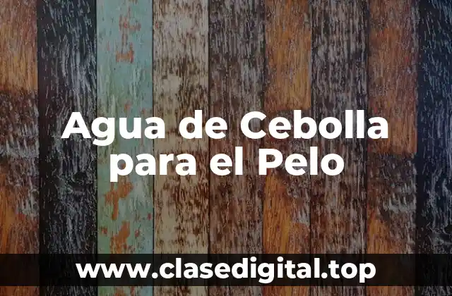 Agua de Cebolla para el Pelo