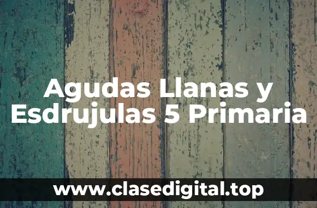Agudas Llanas y Esdrujulas 5 Primaria