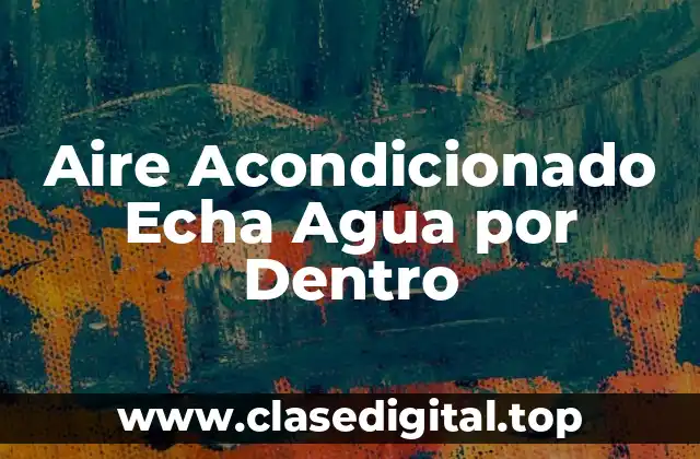 Aire Acondicionado Echa Agua por Dentro