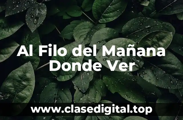 Al Filo del Mañana Donde Ver