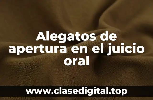 Alegatos de apertura en el juicio oral