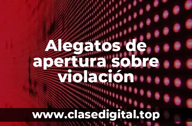 Ejemplos de alegatos de apertura sobre violación