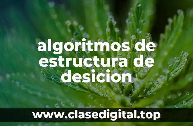algoritmos de estructura de desicion