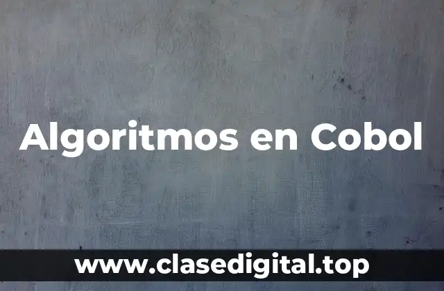 Algoritmos en Cobol