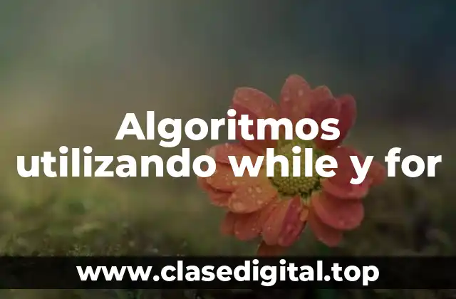 Algoritmos utilizando while y for